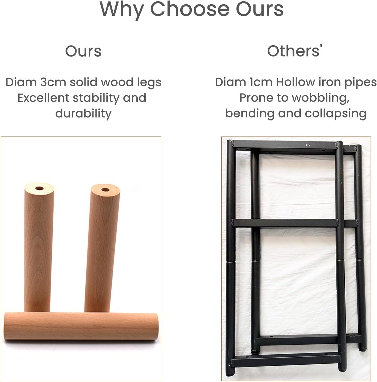 LUCKNOCK Solid Wood Side Table, 2-Tier Small End Table with Storage Shelf, Narrow Nightstand Bedside Table for Small Spaces, Bedroom, Living Room, Farmhouse, No-Tool Assembly.