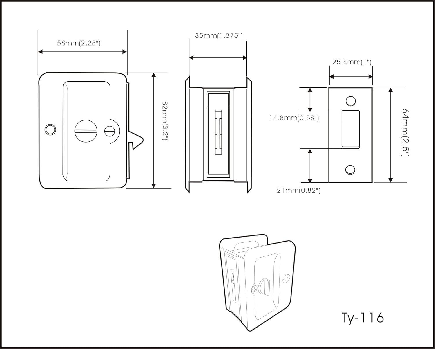 Delaney Hardware Passage Pocket Door Lock