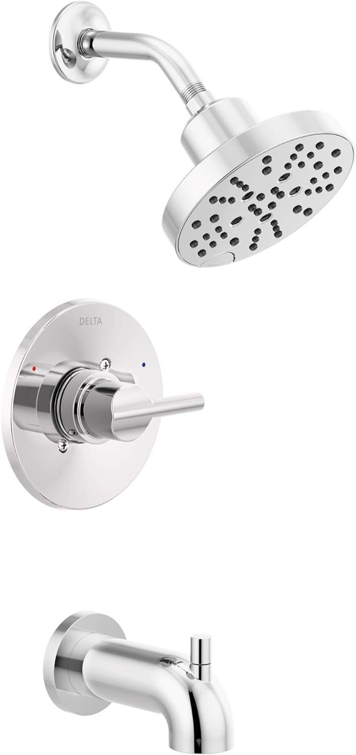 Chrome Wall Mounted Tub and Shower Faucet Set