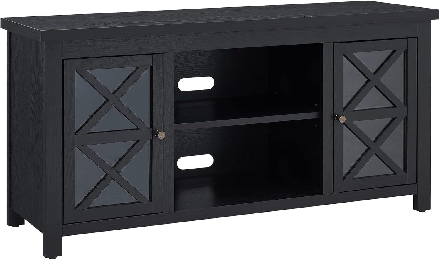 Colton Modern Farmhouse 47" Black TV Stand with Cabinet