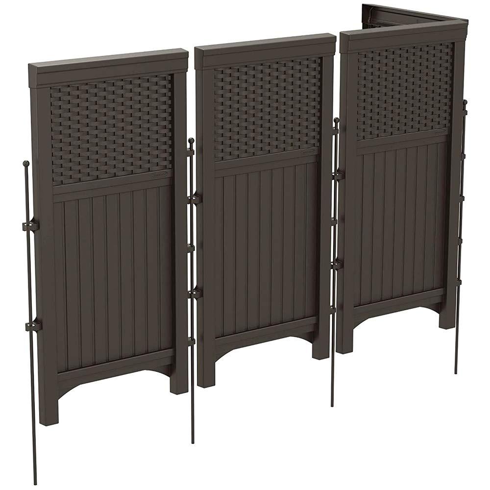 Suncast 4-Panel 44 in Outdoor Resin Wicker Screen Enclosure, White, Powder Finish