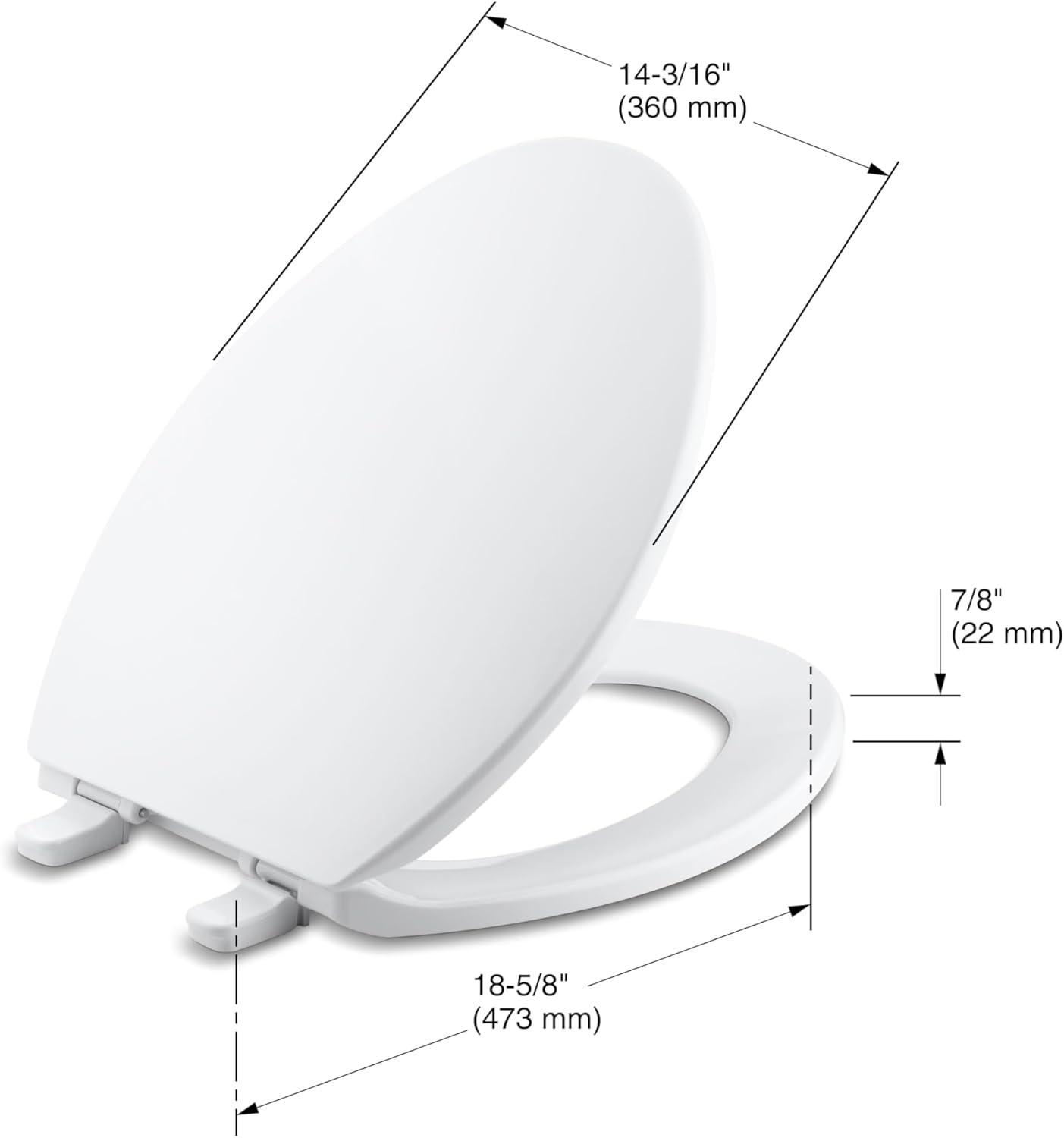 Brevia Toilet Seat with Quick-Release Hinges and Grip-Tight Bumpers