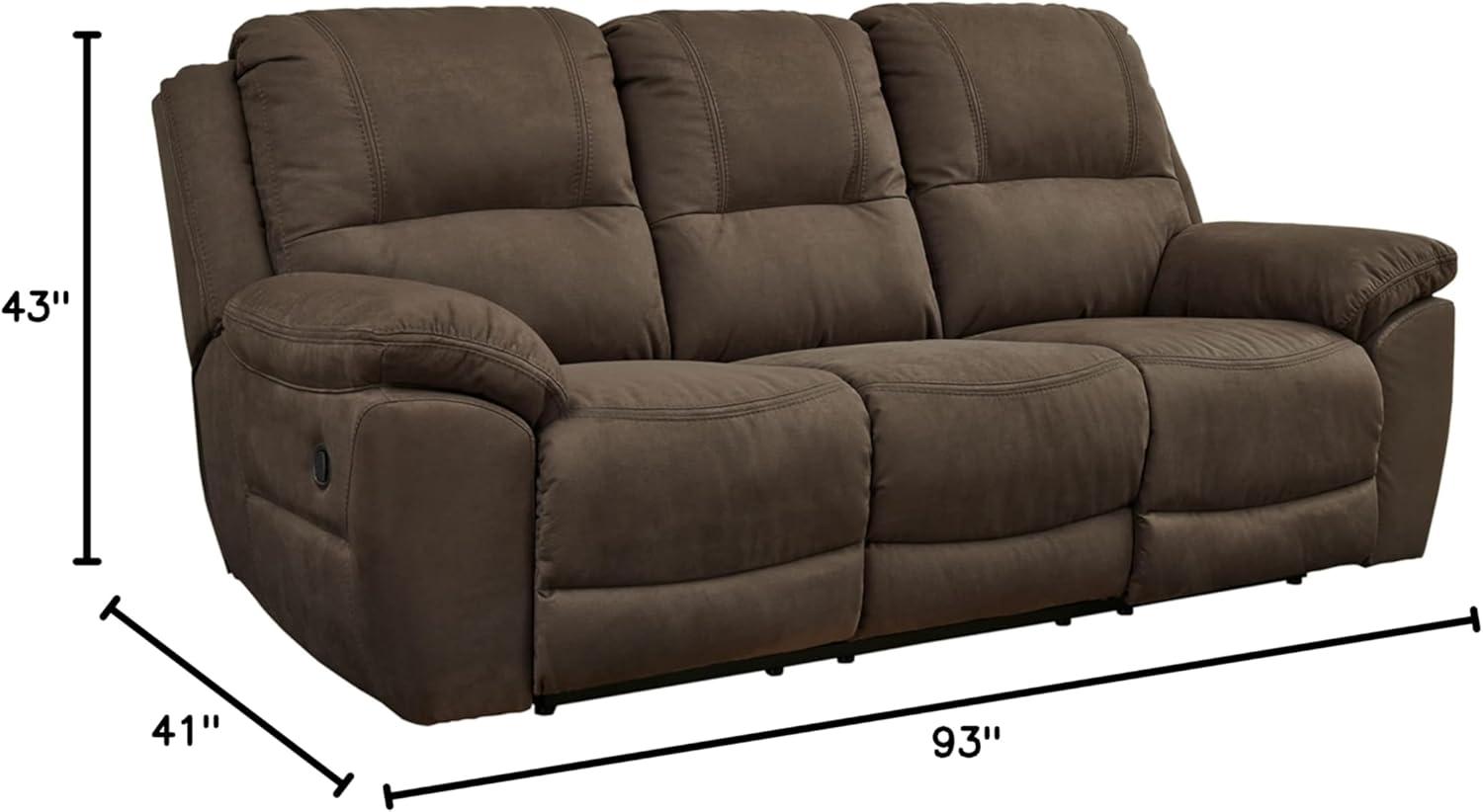 Espresso Faux Leather Tufted Reclining Sofa with Pillow-top Arms