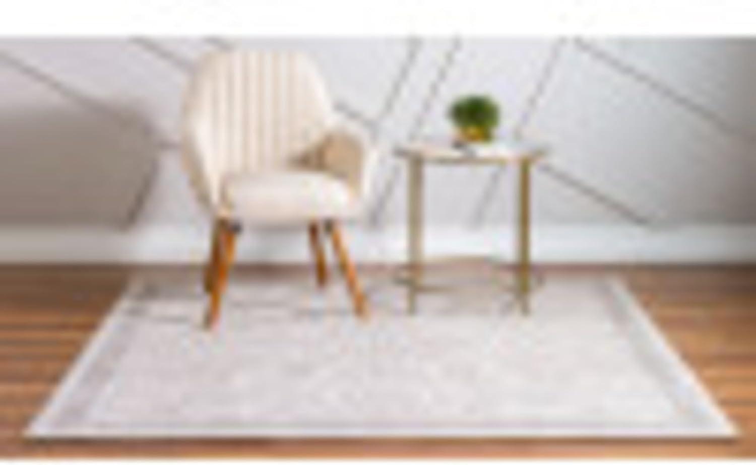 Unique Loom Portland Collection Area Rug - Albany (4' 1" Square Ivory/Beige)