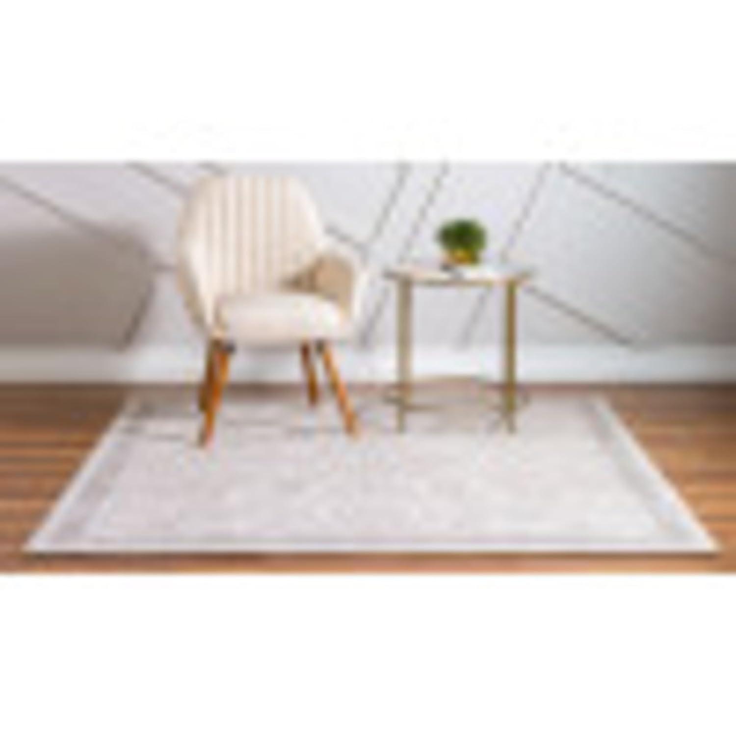 Unique Loom Portland Collection Area Rug - Albany (4' 1" Square Ivory/Beige)