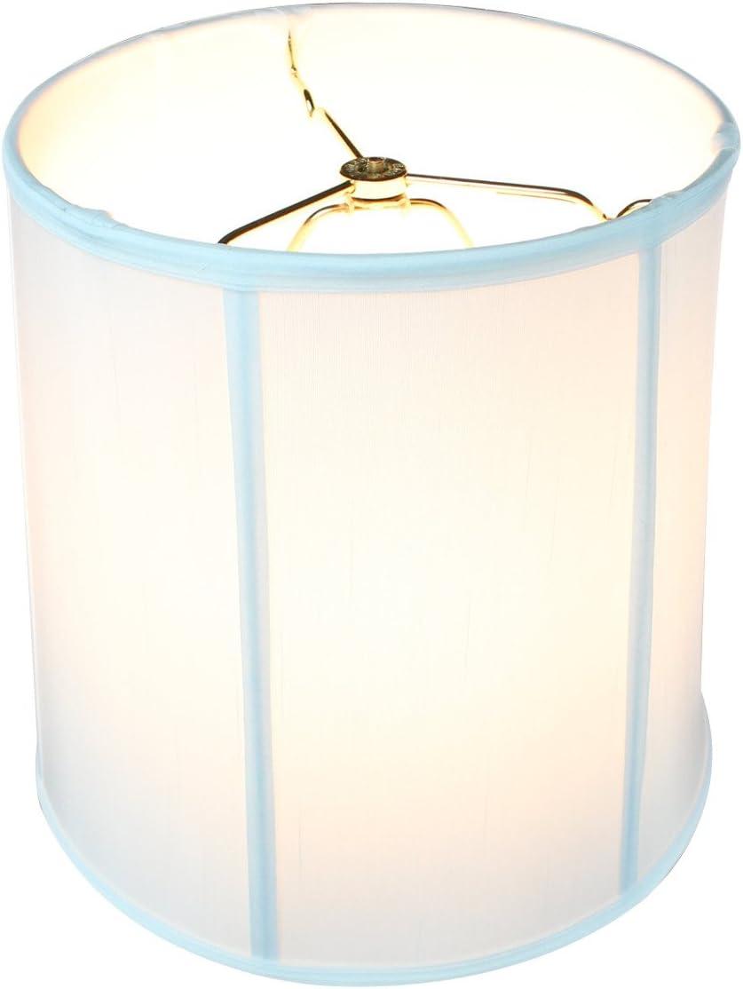 10x12x12" SLIP UNO FITTER White Shantung Fabric Drum Lampshade
