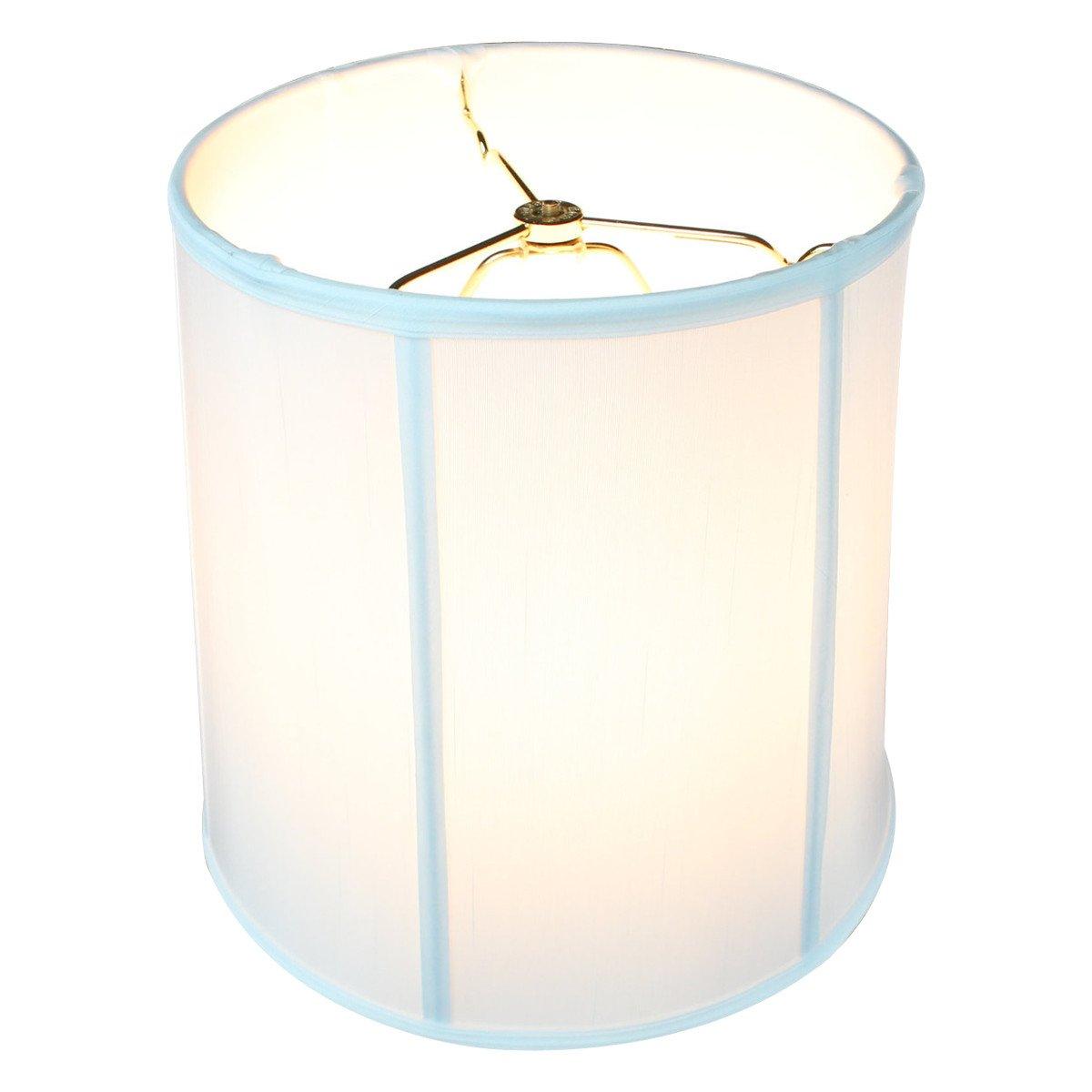 10x12x12" SLIP UNO FITTER White Shantung Fabric Drum Lampshade