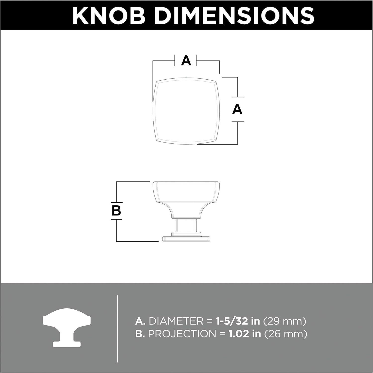 Parow 1 1/8" Square Knob