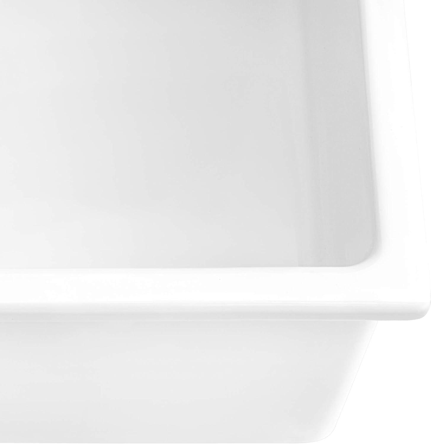 Ruvati 30-inch Fireclay Undermount / Drop-in Topmount Kitchen Sink Single Bowl - White