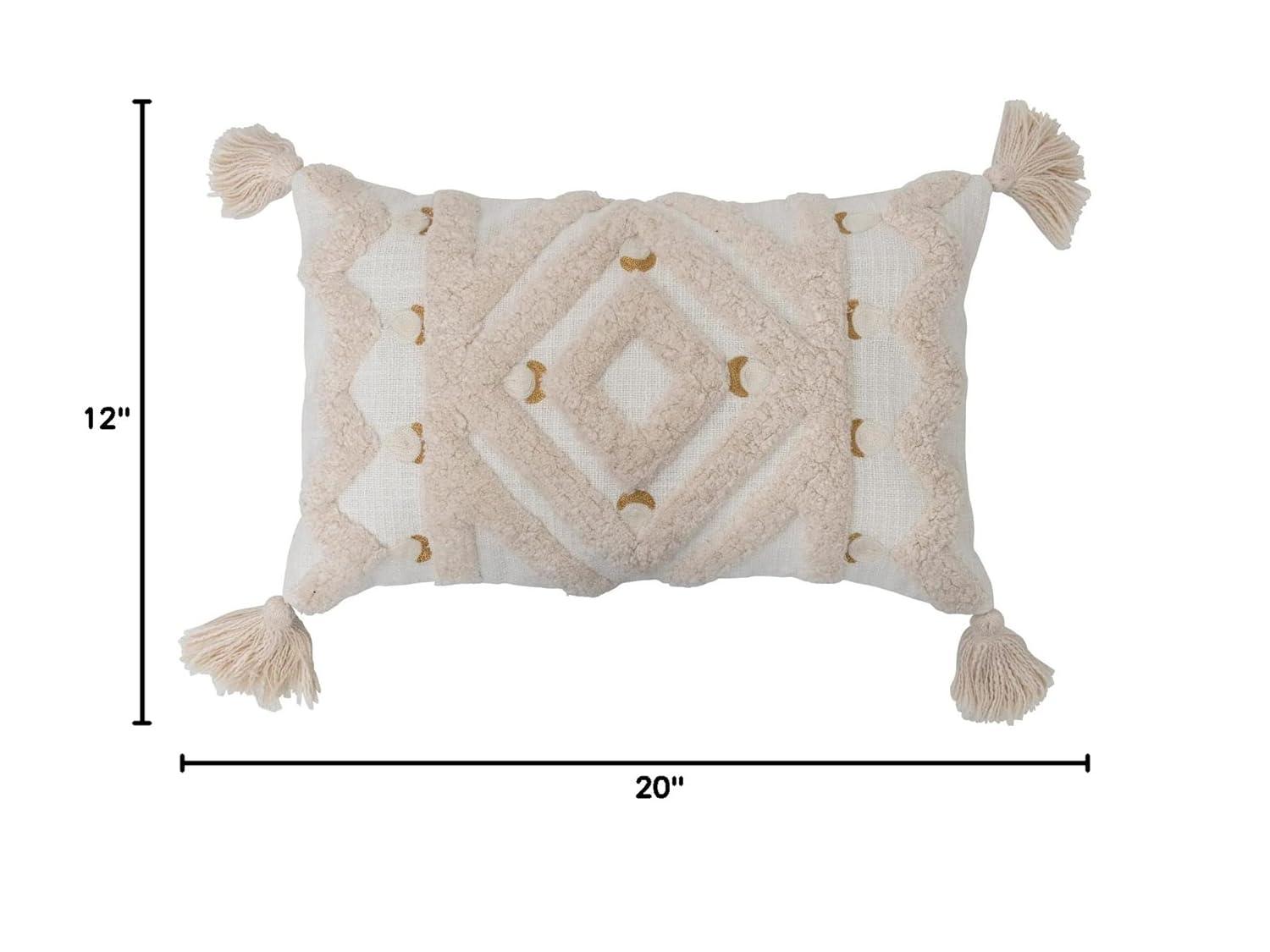 Creative Co-Op Embroidered Cotton Reversible Throw Pillow