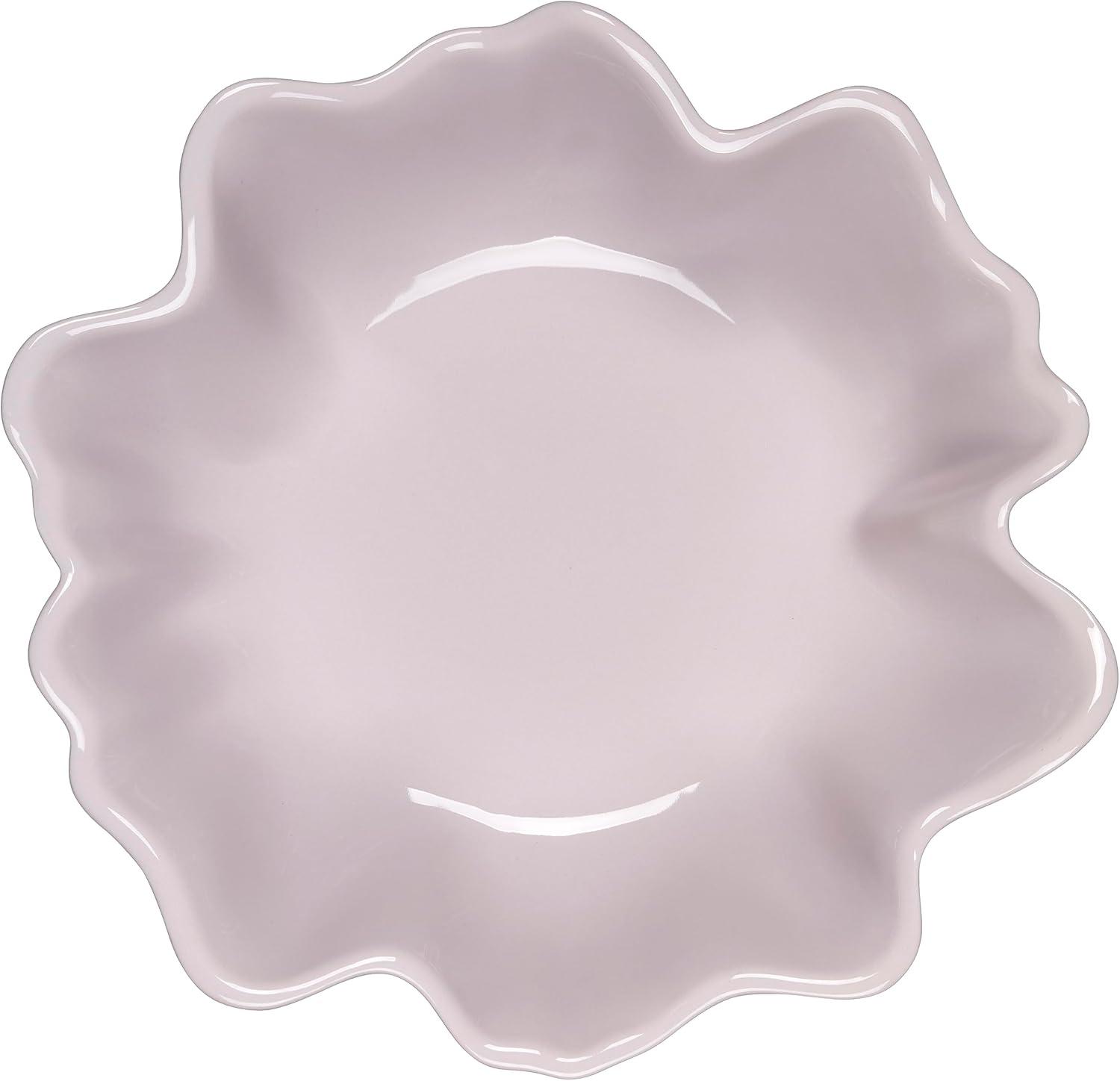 Lavender Ceramic Scallop Abstract Serving Bowl