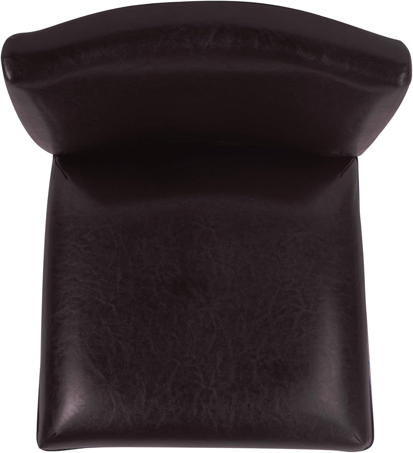 HomePop Home Decor | Classic Counter Height Bar Stools | 29 Inch Bar Stools | Decorative Home Furniture (Brown Faux Leather) Single Pack