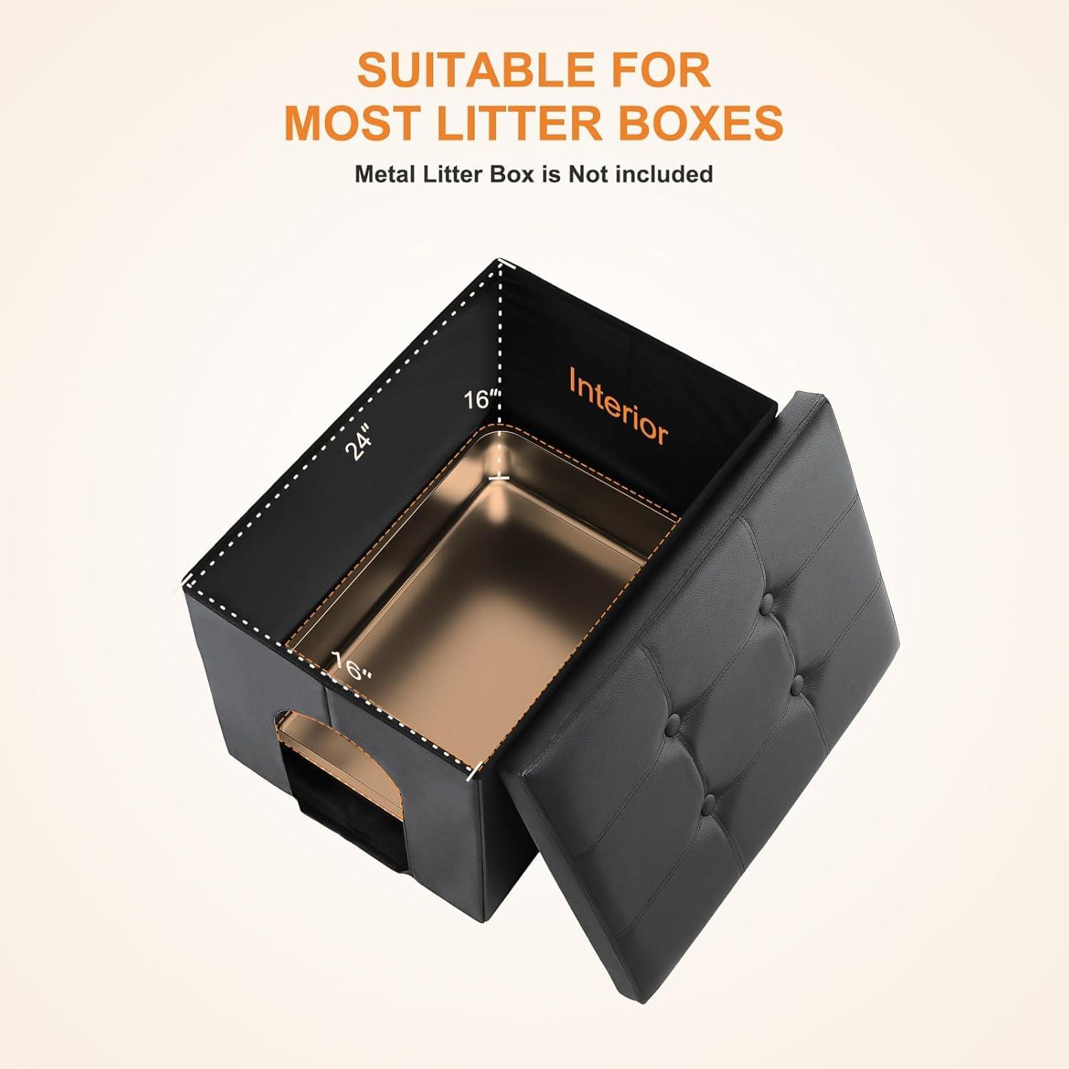 MEEXPAWS Cat Litter Box Enclosure Furniture Hidden, Cat Washroom Bench Storage Cabinet Small 19.7'' x 19.7'' x 19.7''| Dog Proof | Waterproof Inside | Easy Clean | Easy Assembly | Odor Control(Grey)