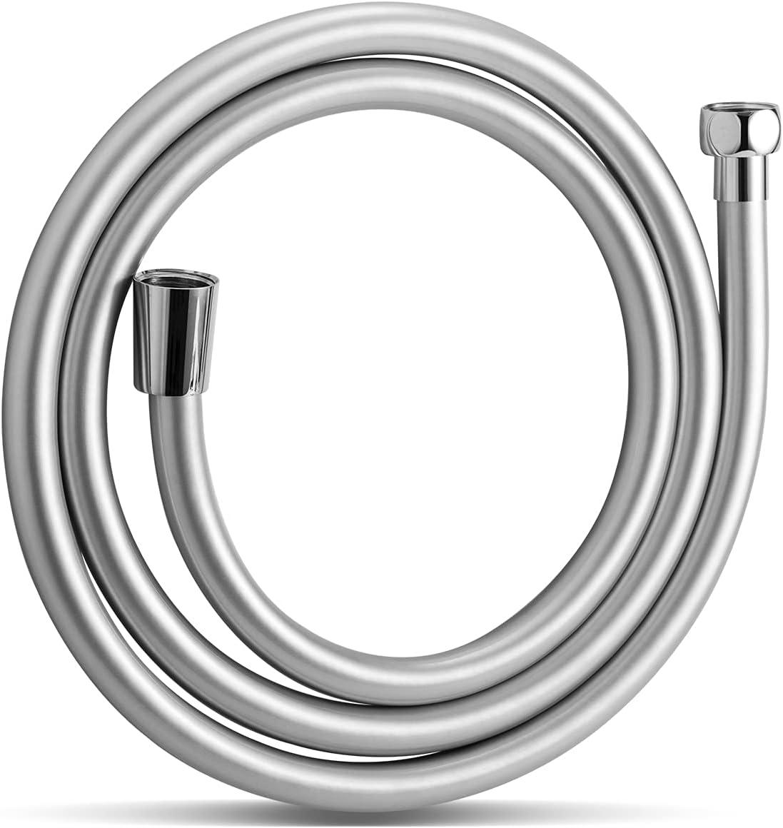 OFFO Ultra-Flex Shower Hose, Premium RV PVC Handheld Shower Head Hose Flex Hoses Extension with Brass Insert and Nut for Bathing Pet Bathing, 60 in Silver Gray