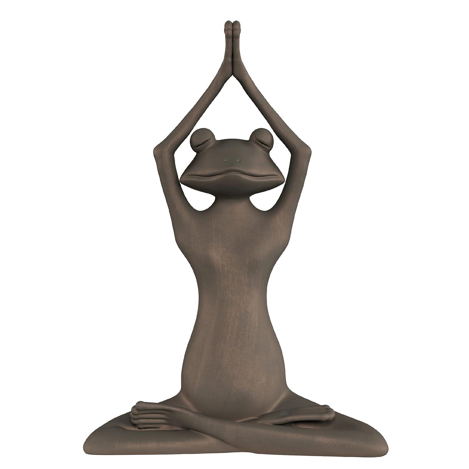 Stretching Frog Statue-Resin Zen Animal Yoga Figurine for Outdoor Lawn & Garden Decor
