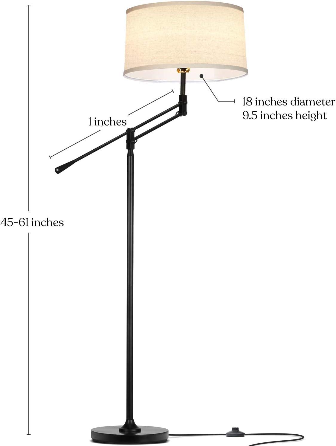 Ava Adjustable Arc LED Floor Lamp for Kids in Black