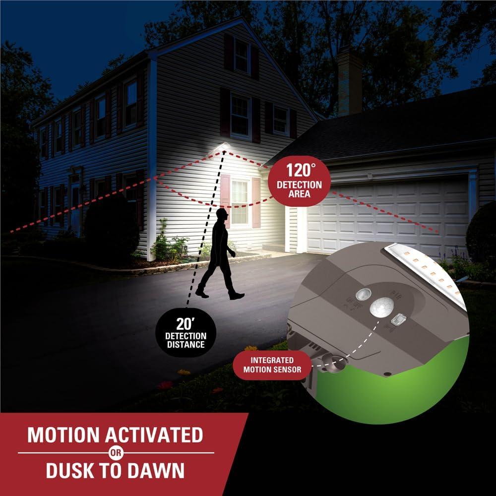 Bronze 3000-Lumen Solar LED Flood Light with Motion Sensor