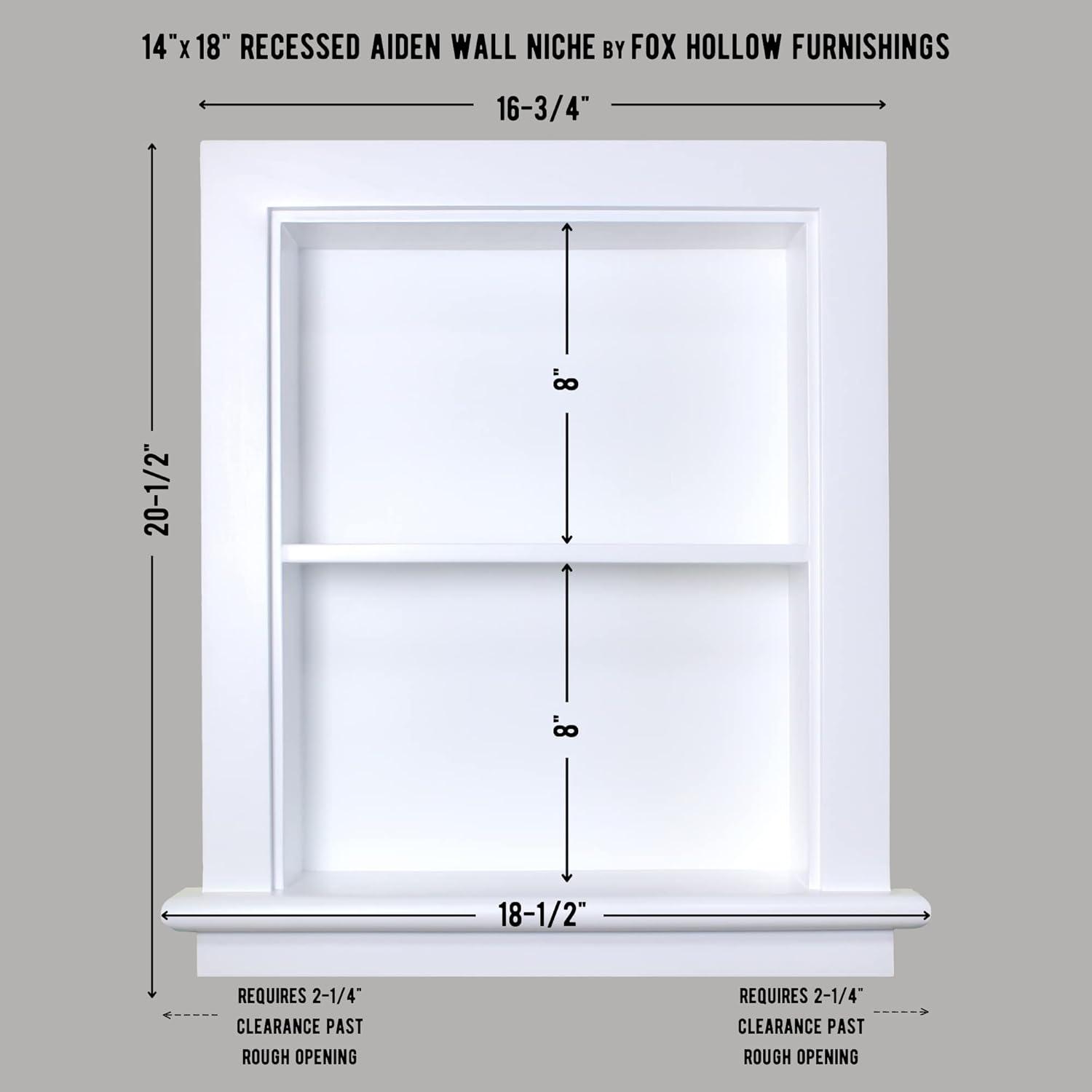 Fox Hollow Furnishings Fox Hollow Furnishings Recessed Wall Shelf with Adjustable Shelves