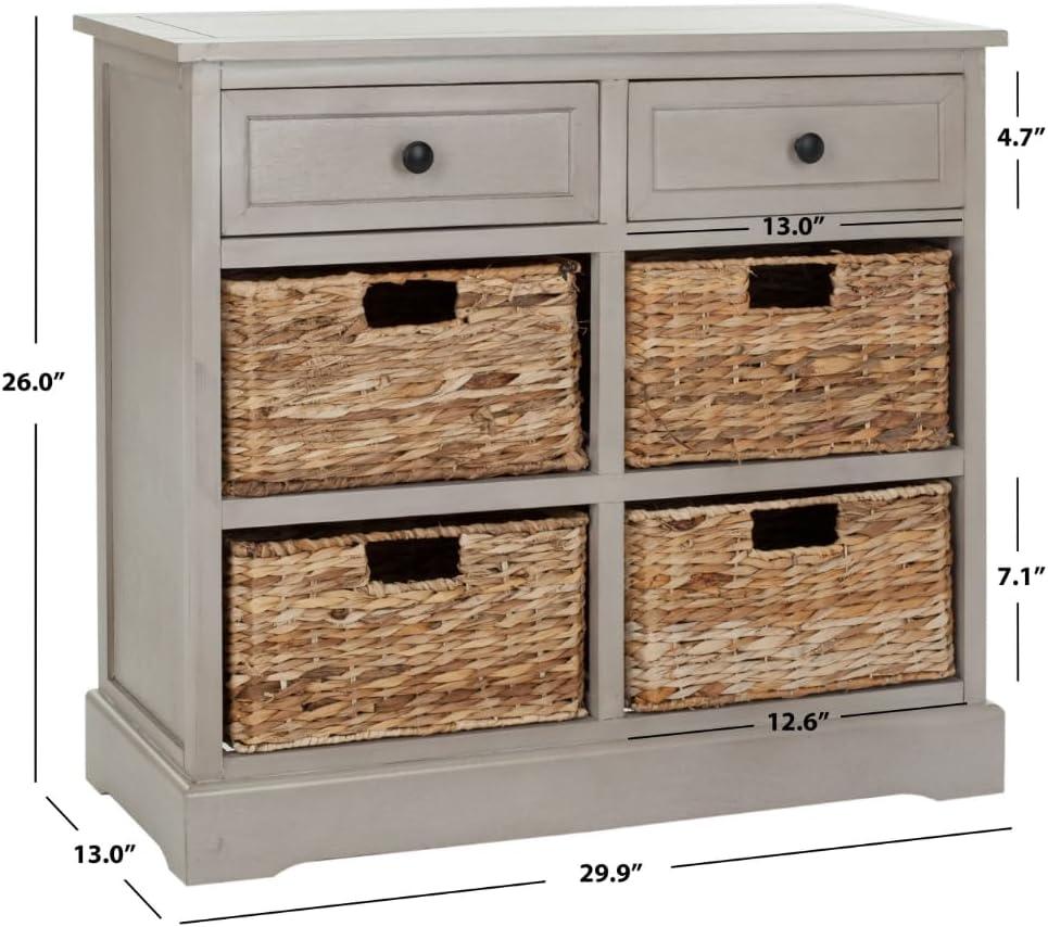 Herman Storage Unit with Wicker Baskets - Safavieh