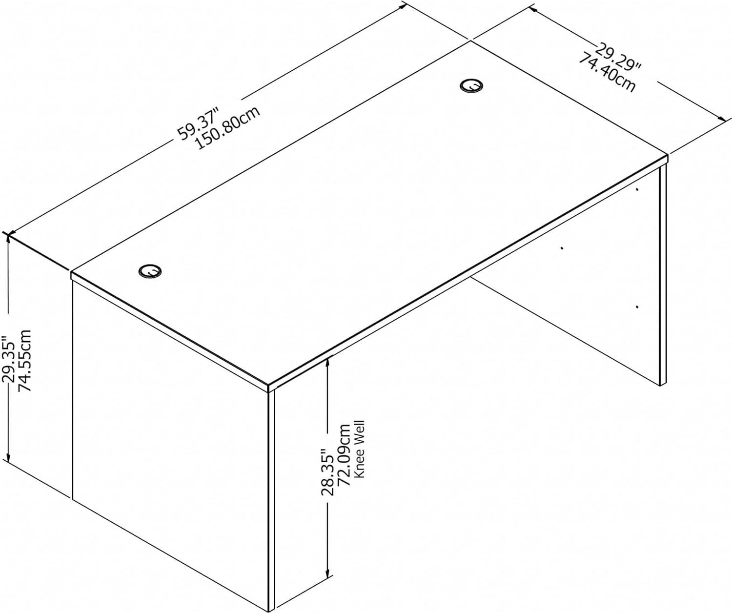 Studio C 60W x 30D Office Desk in Storm Gray - Engineered Wood