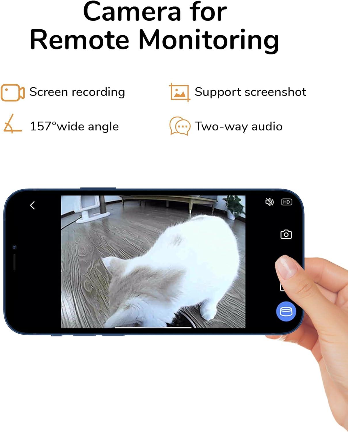 Automatic Cat Feeder, 2 In 1 Automatic Pet Feeders With Camera And Audio, Support DIY Meals And Timed Control Wifi Cat Food Dispenser, Suit For Cat And Dog