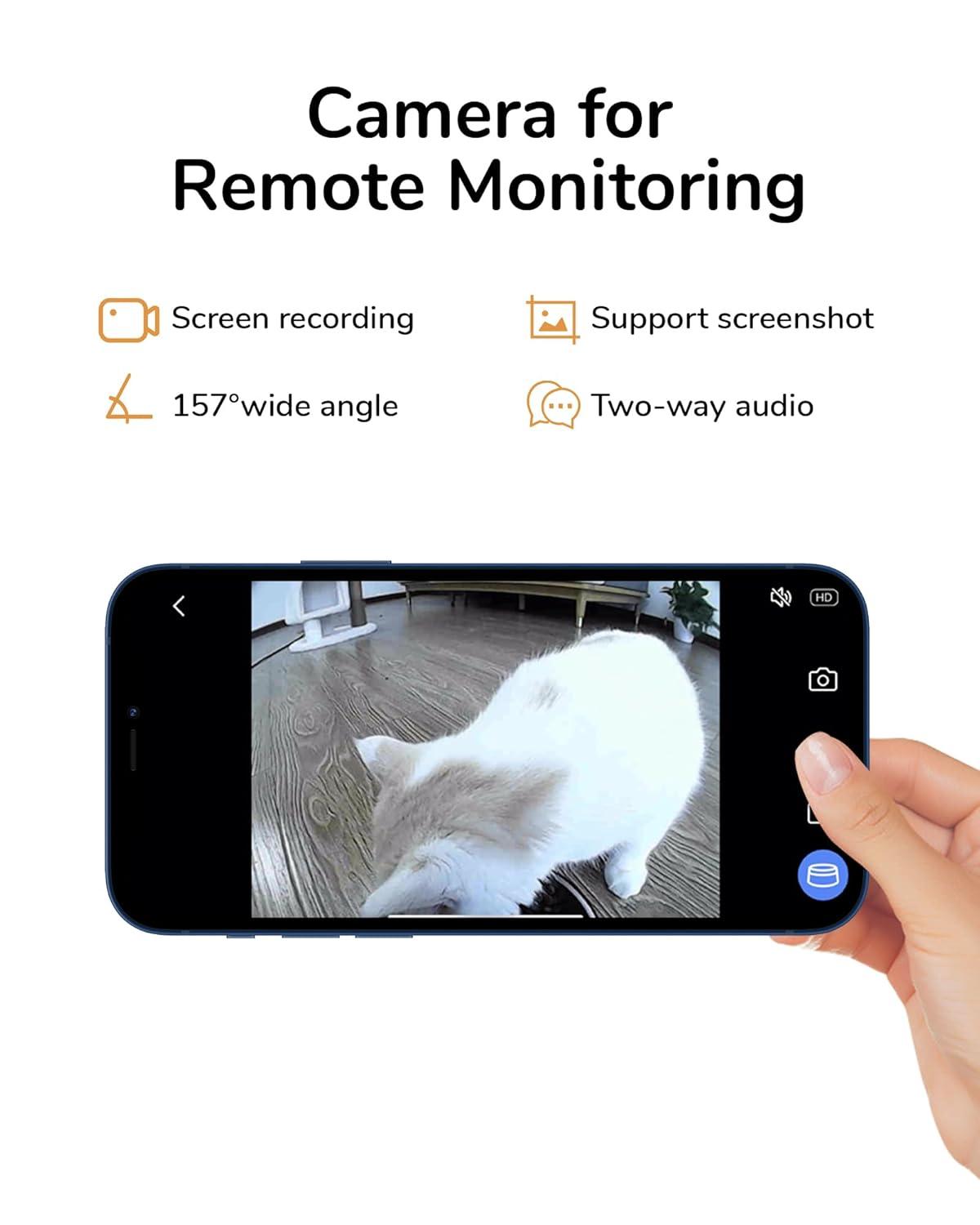 Automatic Cat Feeder, 2 In 1 Automatic Pet Feeders With Camera And Audio, Support DIY Meals And Timed Control Wifi Cat Food Dispenser, Suit For Cat And Dog