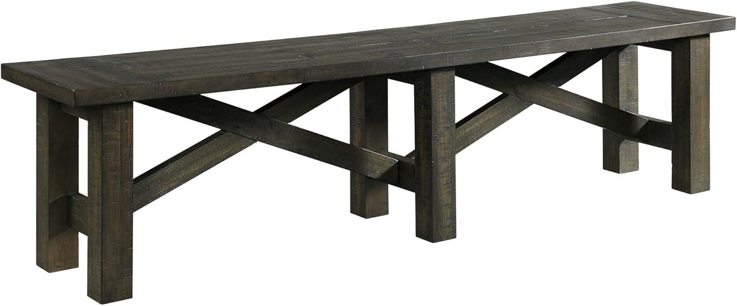 Sunset 72" Distressed Gray Wood Dining Bench