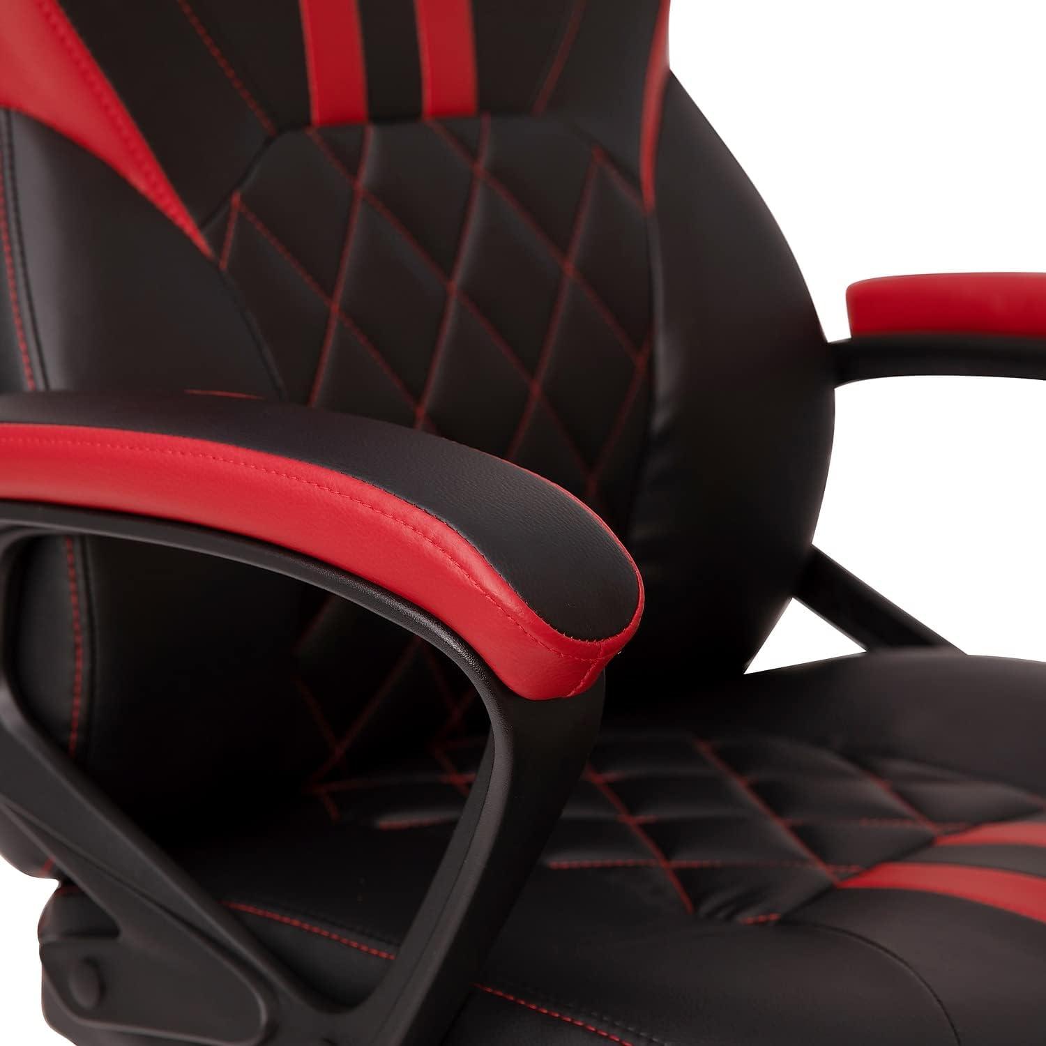 ErgoRacer 25" Adjustable Black and Red Gaming Office Chair