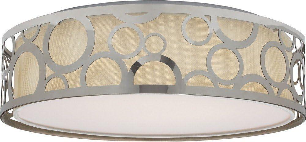 Filigree Polished Nickel Contemporary LED Flush Mount Light