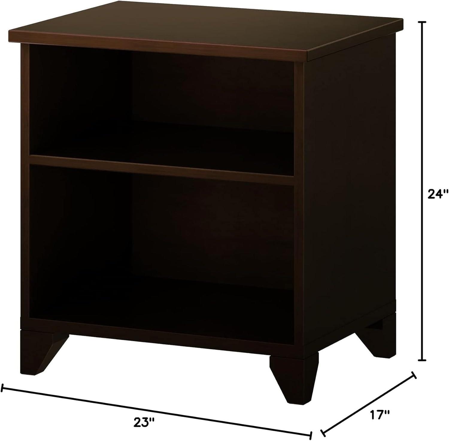 Max & Lily Classic Wood Nightstand with Shelves, Kids Bedside Table/End Table, Small Nightstand for Bedroom