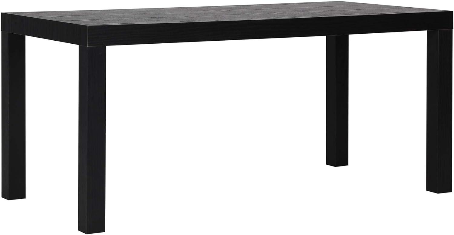 Parsons Black Oak Rectangular Coffee Table with Metal Frame