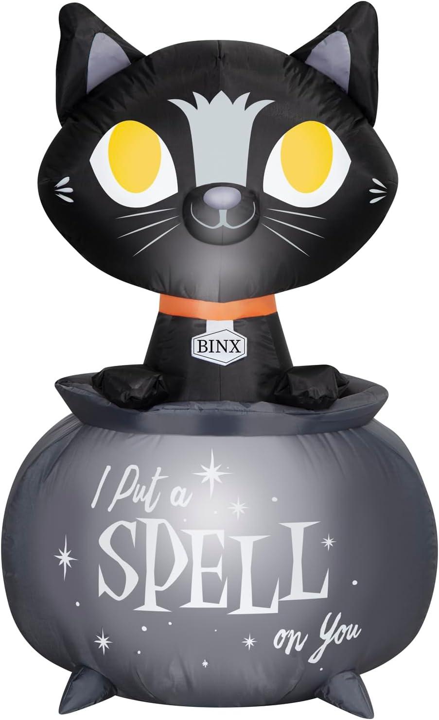 Gemmy Industries 3.5 Foot Hocus Pocus Binx in Cauldron Light Up Halloween Inflatable Lawn Decoration