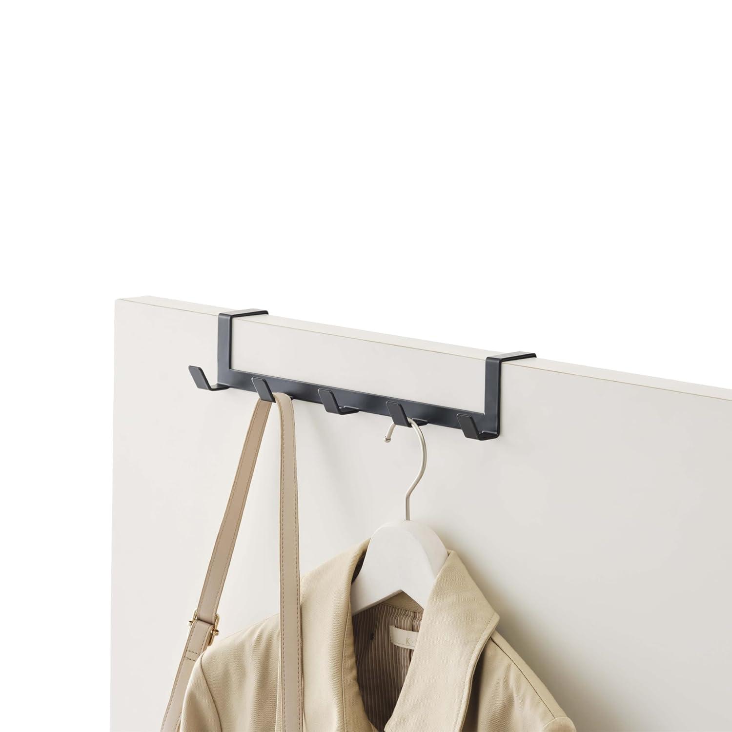Yamazaki Home Over The Door Hooks - Hanging Coat Rack, Steel, Wide, Over-the-Door