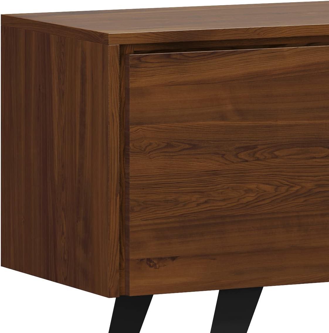 Simpli Home Lowry 63"W Solid Wood Modern Industrial TV Stand for TVs up to 70" with Storage
