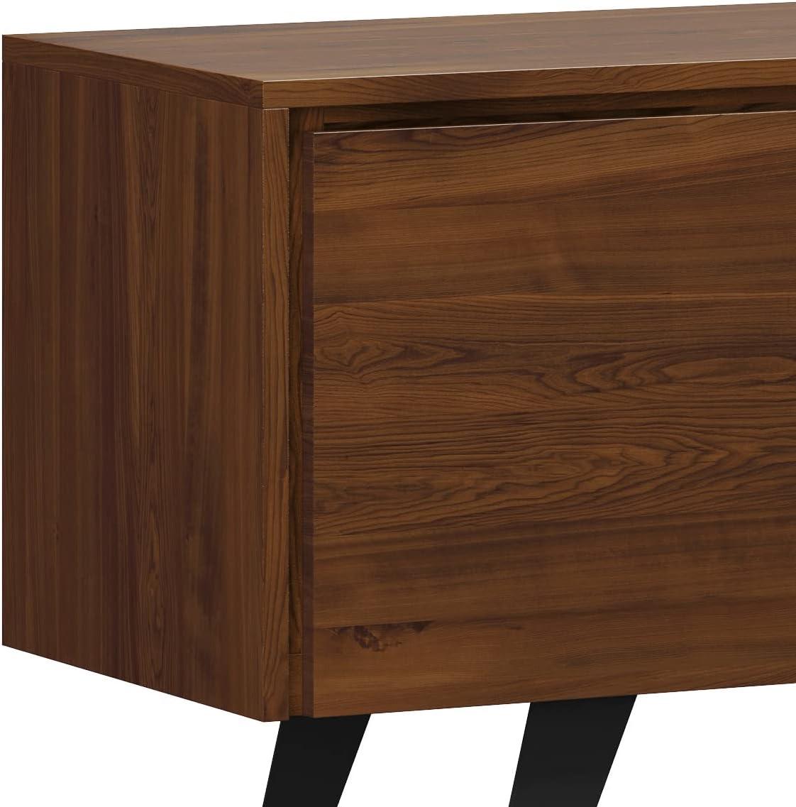 Lowry  63" Wide Modern Industrial TV Media Stand in Walnut For TVs upto 70"