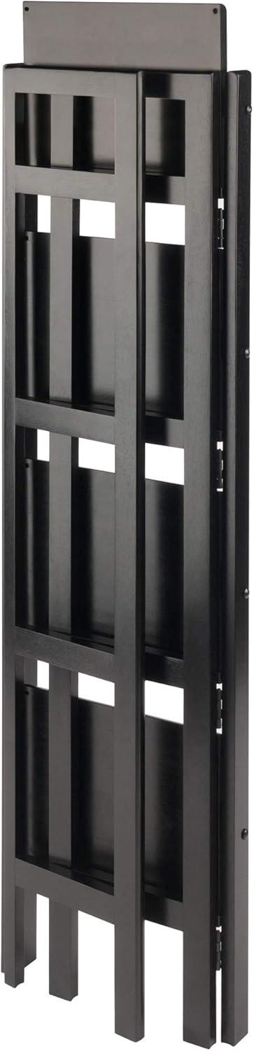 51.34" Black Solid Wood Folding Bookcase for Kids