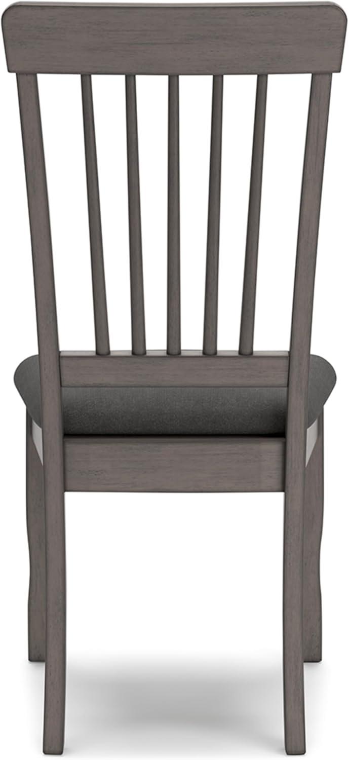 Gray Upholstered Wood Slat Back Side Chair Set