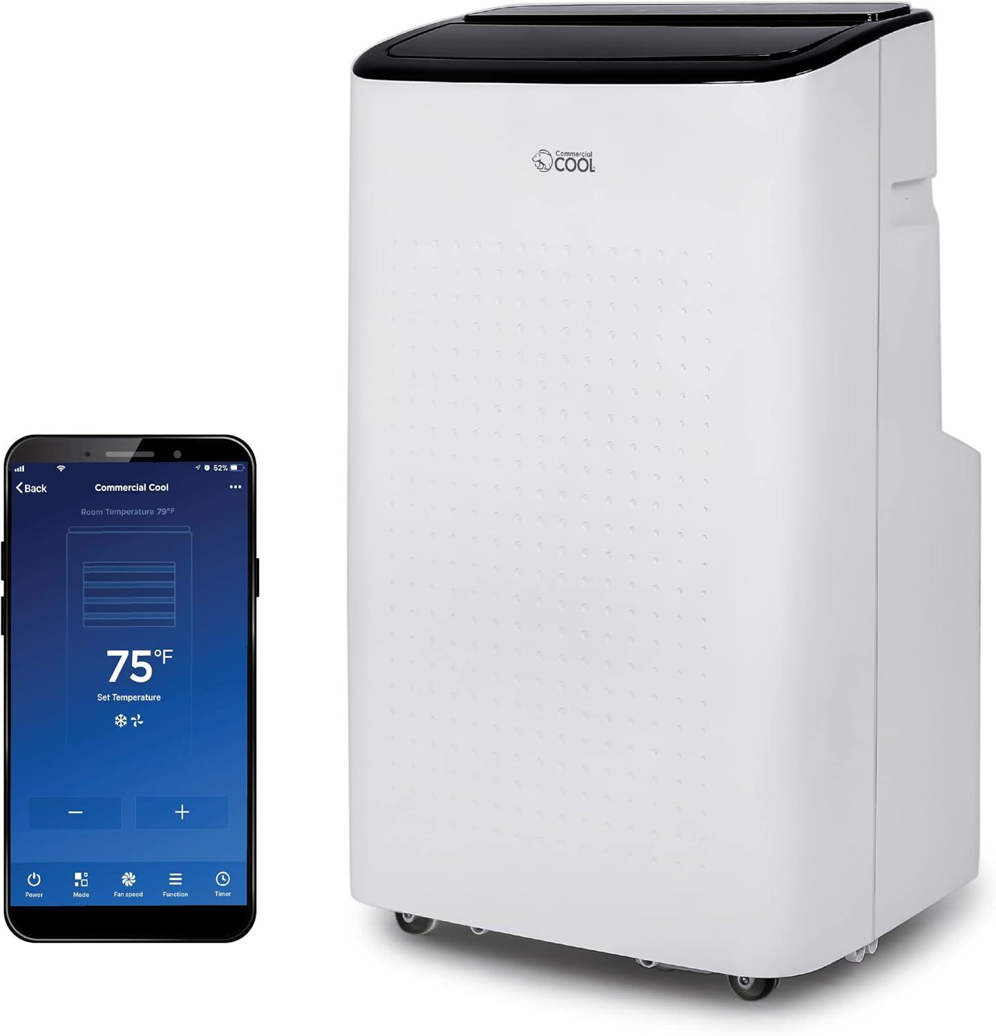 Commercial Cool 6,350 BTU SACC/CEC Smart Portable Air Conditioner, 9,000 BTU ASHRAE 128, White