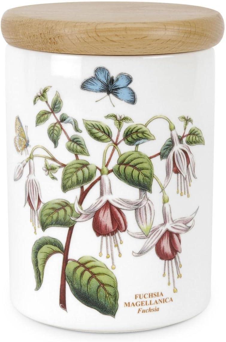 Botanic Garden 5.5" White Ceramic Airtight Canister with Floral Print