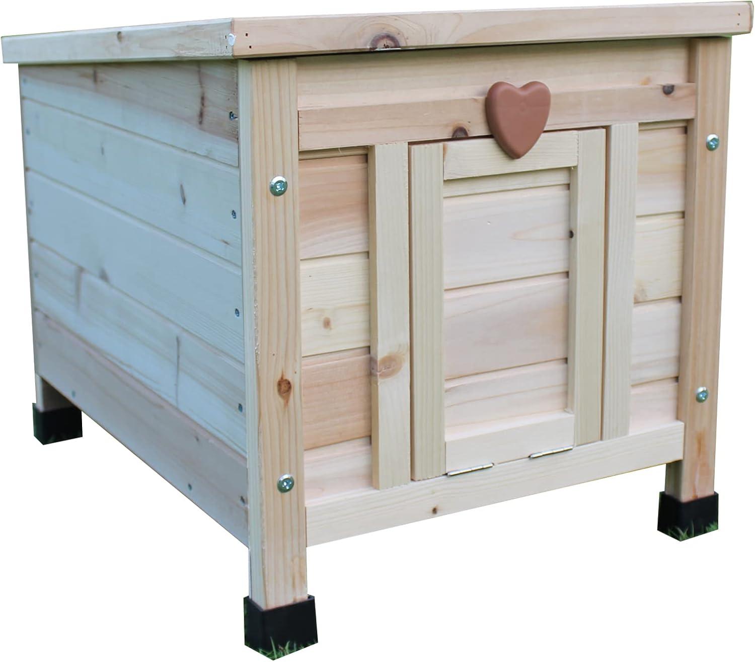 Rockever Cat House Outside, Feral Cat House Outdoor Weatherproof Rabbit Hutch Small, Wooden Small Pet House and Habitats -Wine red