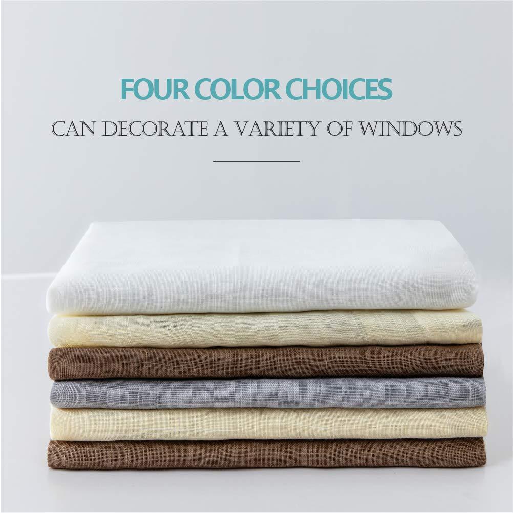 Cozynight White Sheer Tier Curtains 24 inch Length Linen Curtain Sheer Curtain Transparent Half Window Curtains Kitchen Tiers Bathroom Small Curtains Cafe Curtains Light Filtering Rod Pocket 2 Panels