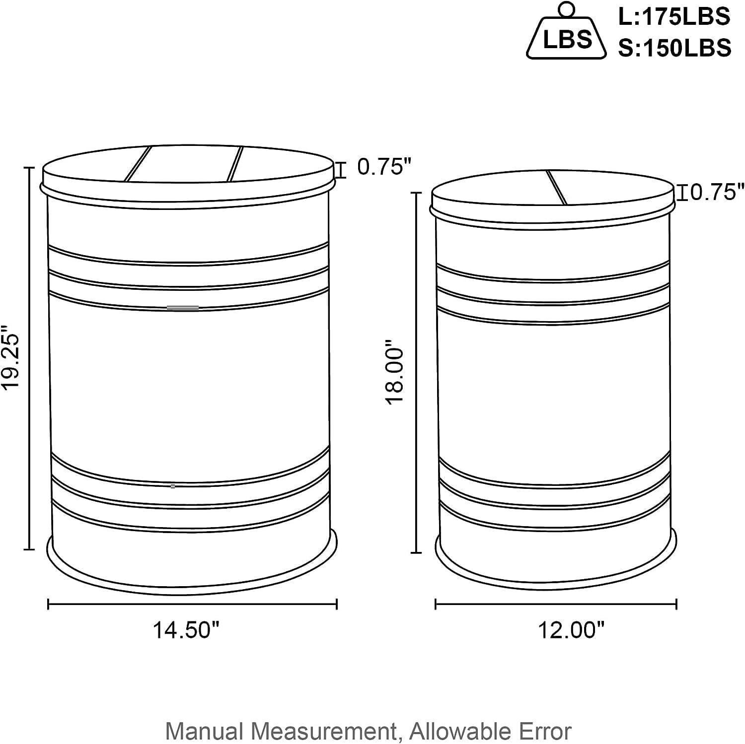 White Metal and Wood Farmhouse Storage Accent Stools, Set of 2