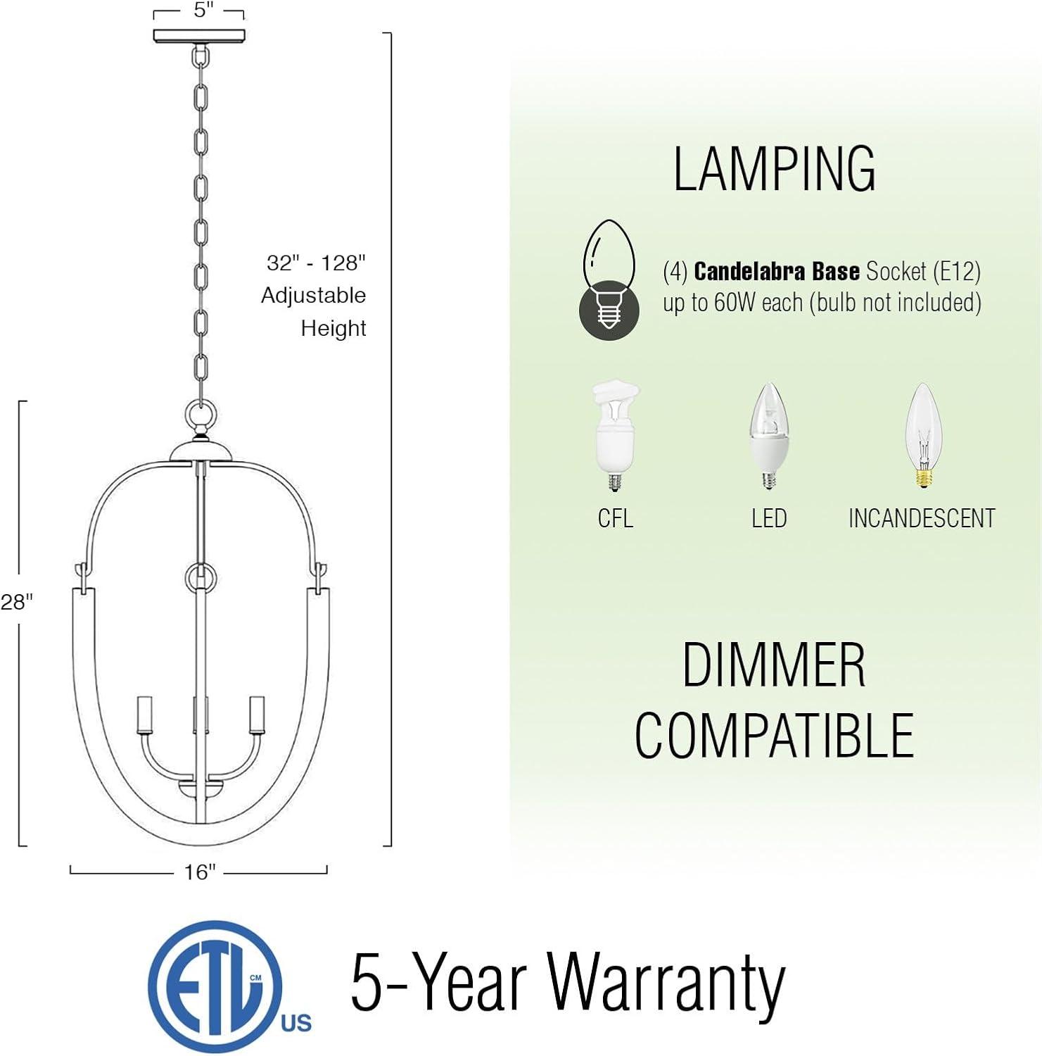 Kira Home Daphne 28" 4-Light Farmhouse Pendant Light, Gray Oak Wood Style + Black Finish