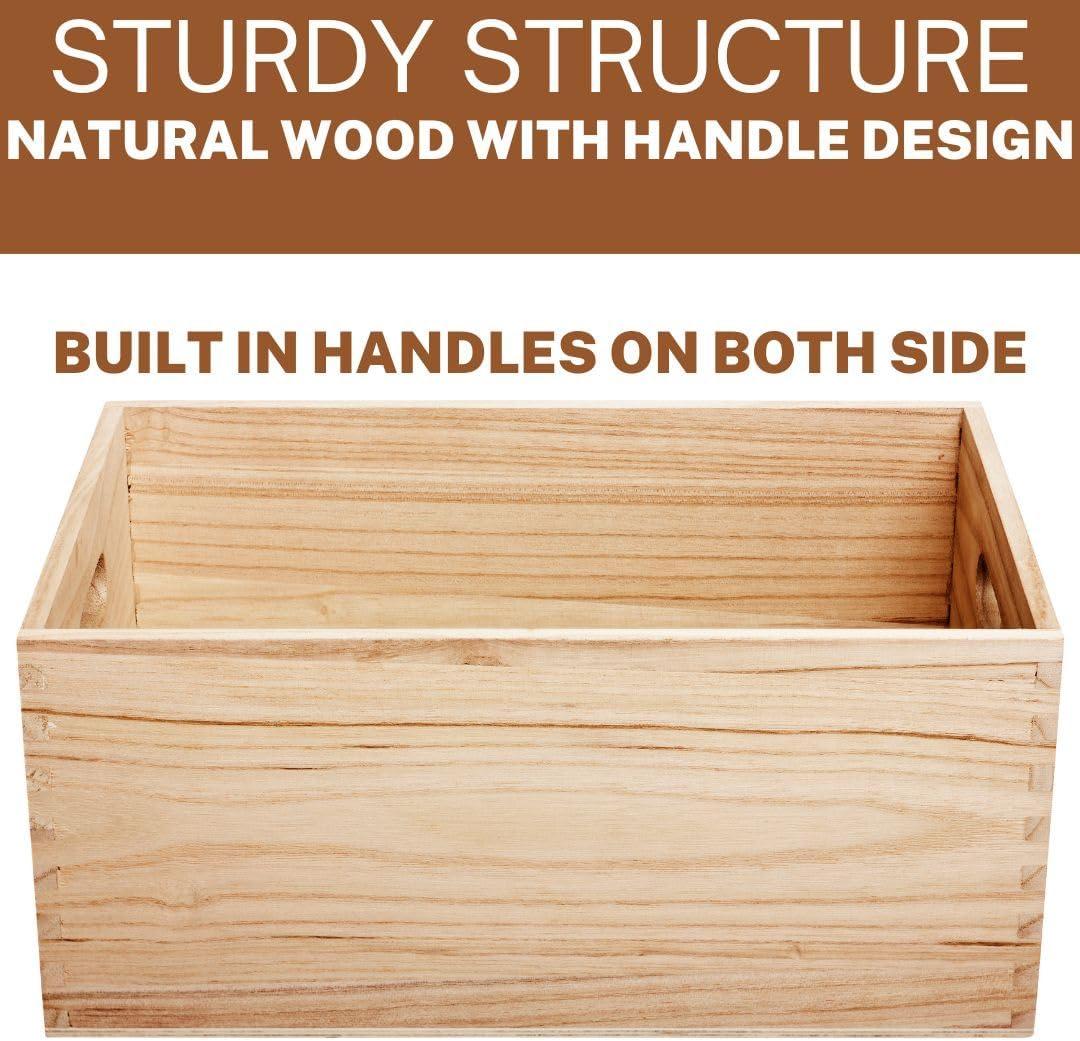 Sorbus Sorbus 2-Pack Unfinished Wood Crates Organizer Bins, Wooden Box, Cabinet Containers, Large, Set of 2