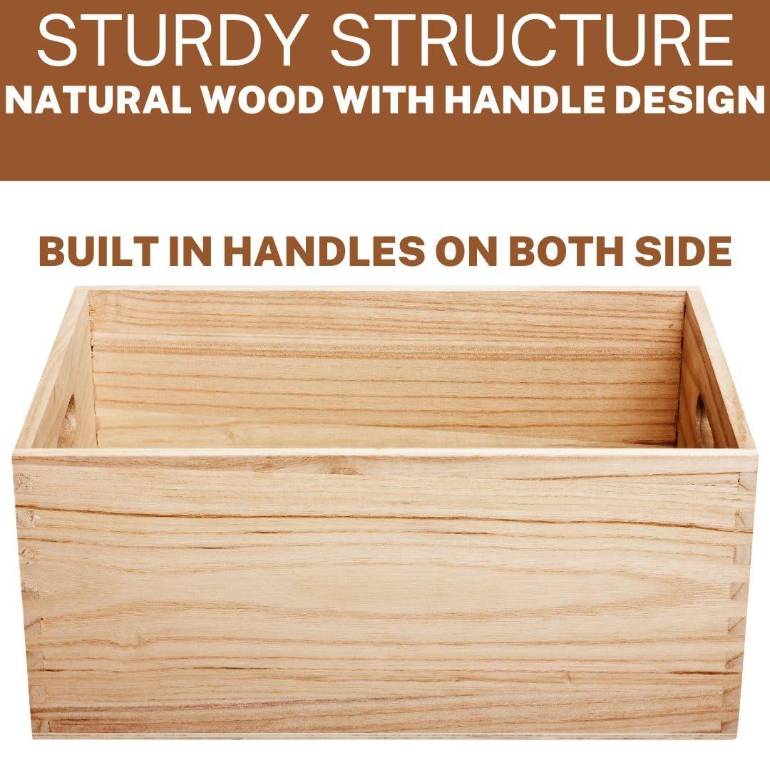 Sorbus Sorbus 2-Pack Unfinished Wood Crates Organizer Bins, Wooden Box, Cabinet Containers, Large, Set of 2