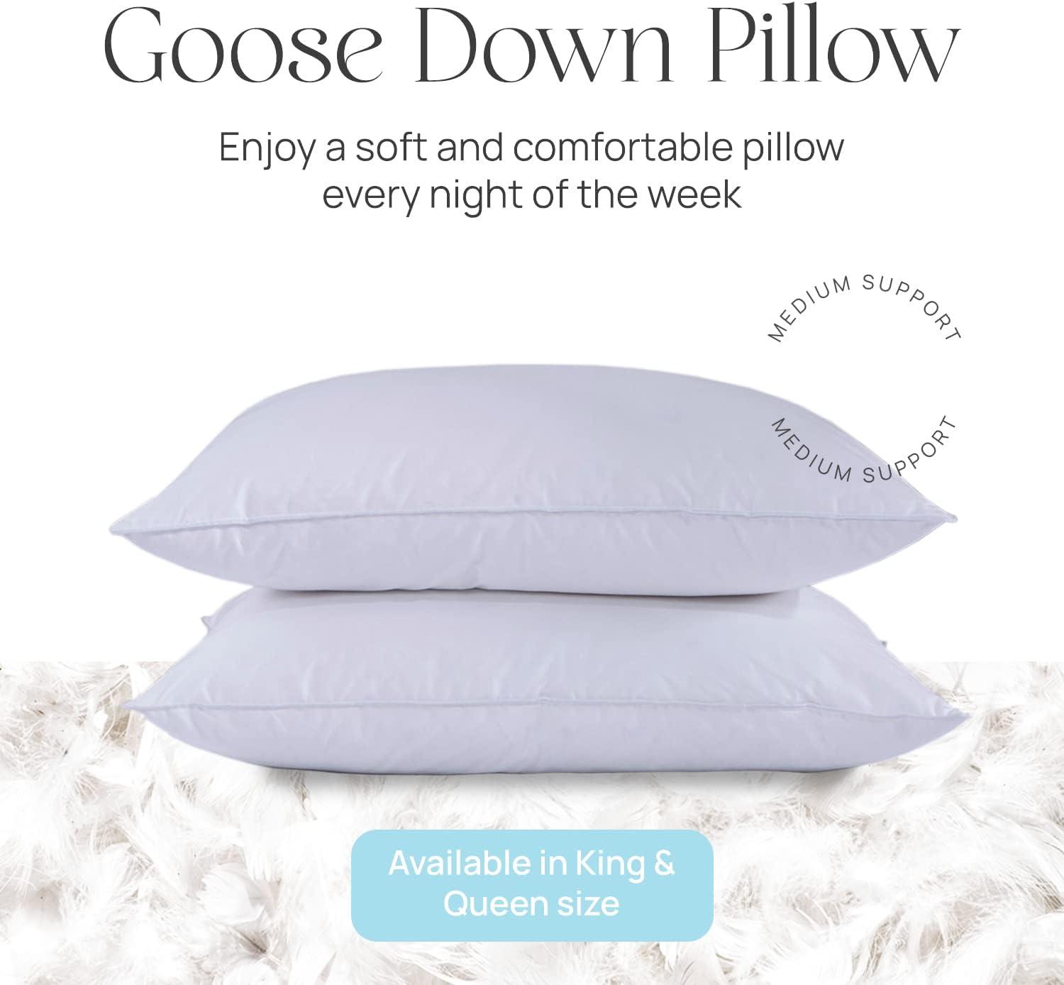 East Coast Bedding 10/90 Pure Dream Firm Goose Down Feather Pillow, Set of 2