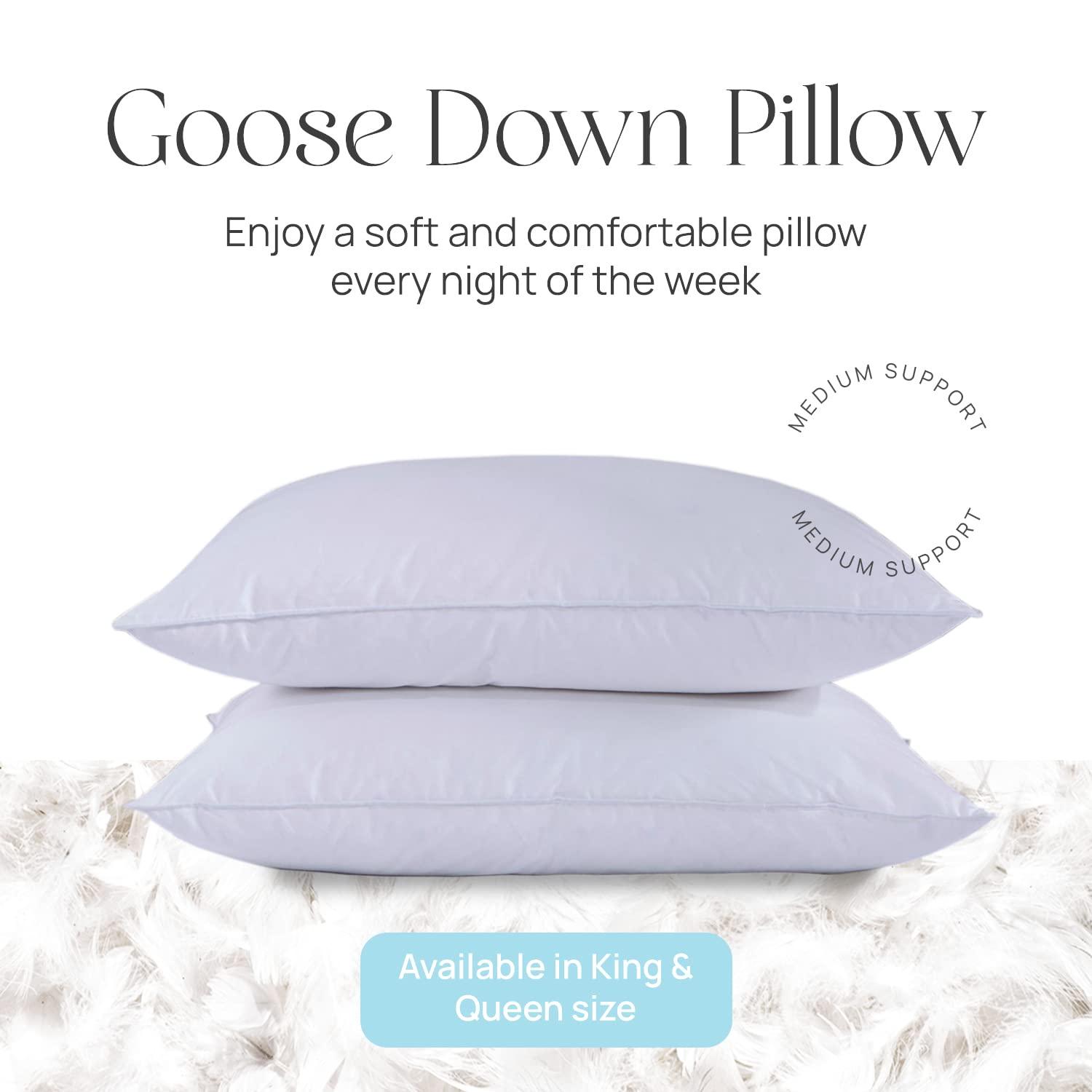East Coast Bedding 10/90 Pure Dream Firm Goose Down Feather Pillow, King Size, Set of 2