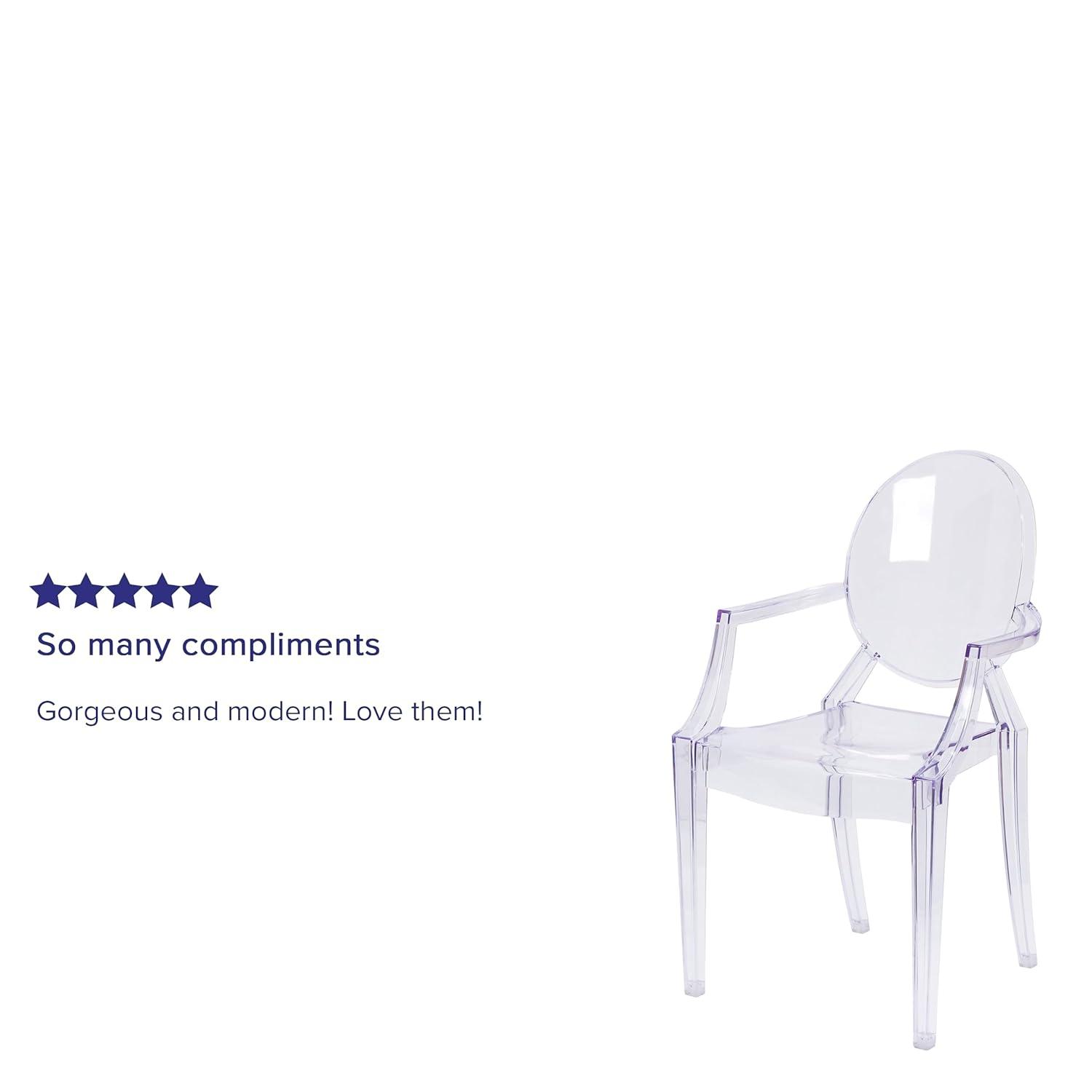 Flash Furniture Ghost Chair with Arms in Transparent Crystal
