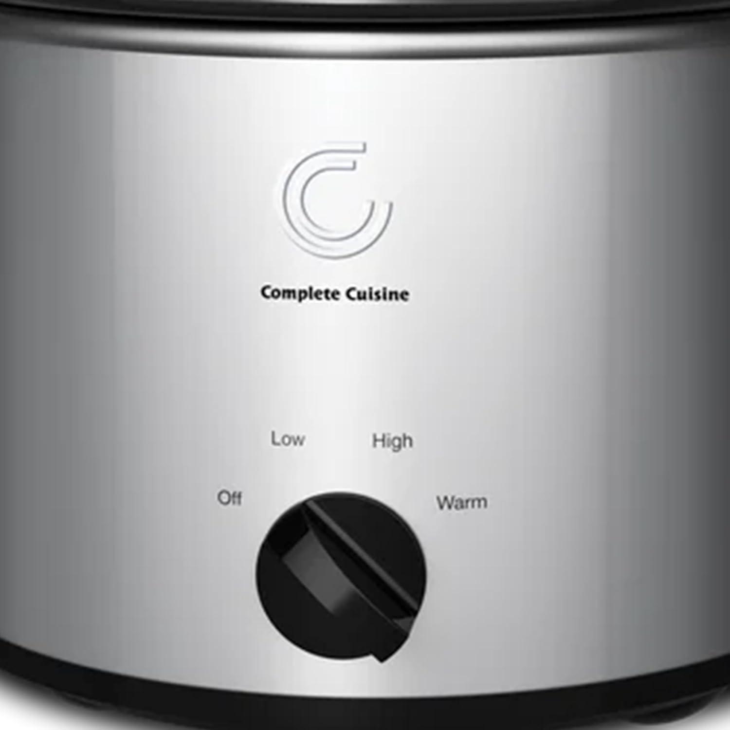 Complete Cuisine CC-3000-SL 3-Quart Round Stainless-Steel Slow Cooker