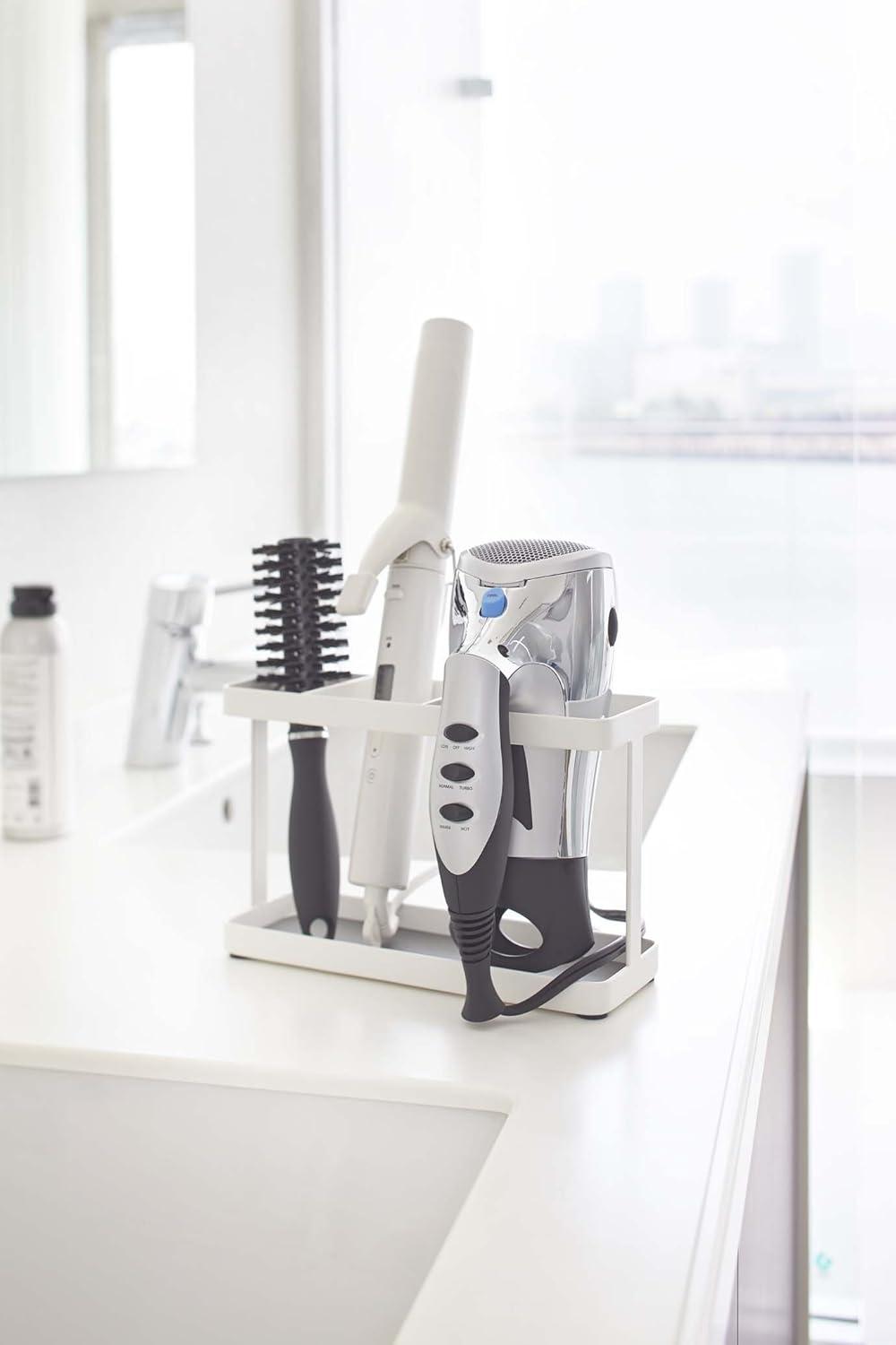 White Minimalist Steel Hair Tool Organizer